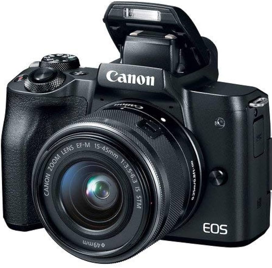 Canon EOS M50 Mirrorless Digital Camera (White) + EF-M 15-45mm f/3.5-6.3 is  STM Lens Bundled with Premium Accessories (32GB Memory Card, Padded